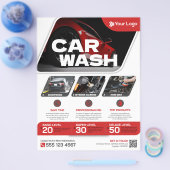 Autowasserette - (Sjabloon) Flyer (Enkel)