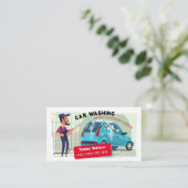 Autowasserette voor de deur | grappig visitekaartje (Staand voorkant)