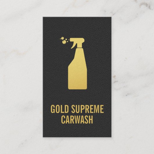 Autowasserijservice | Leren Achtergrond Visitekaartje (Voorkant)