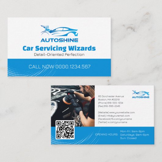 Autowasservices | beroeps visitekaartje (Voorkant / Achterkant)