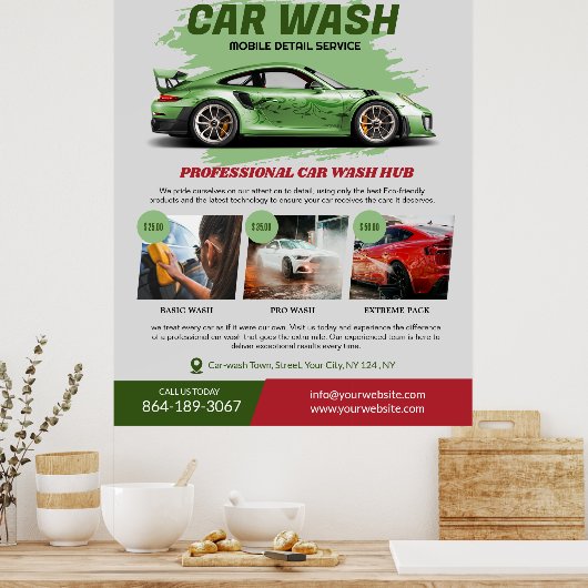 Autowasservices Poster (Keuken)