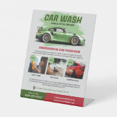 Autowasservices Reclamebord Met Voetstuk (Voorkant)