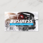 Autowassing en automatisch informatie over blauw e visitekaartje (Voorkant)