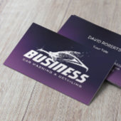 Autowassing met automatische informatie over Paars Visitekaartje