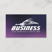 Autowassing met automatische informatie over Paars Visitekaartje (Voorkant)