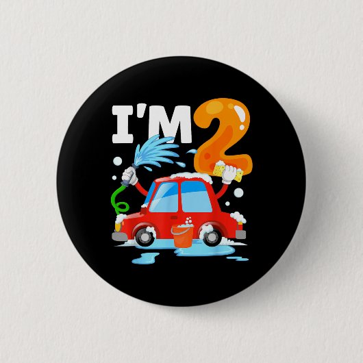 Autowasstraat 2 Twee jaar oude kinderen 2e verjaar Ronde Button 5,7 Cm (Voorkant)