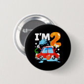 Autowasstraat 2 Twee jaar oude kinderen 2e verjaar Ronde Button 5,7 Cm (Voorkant /achterkant)