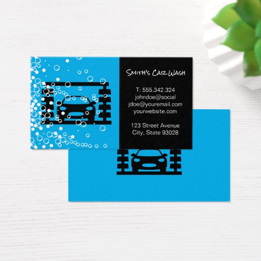 Autowasstraat reinigingsdienst visitekaartje (Bureau)