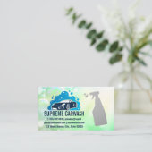 Autowaszeepbellen | Fles Spray Visitekaartje (Staand voorkant)