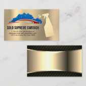 Autowaszeepbellen | goudmetallisch visitekaartje (Voorkant / Achterkant)