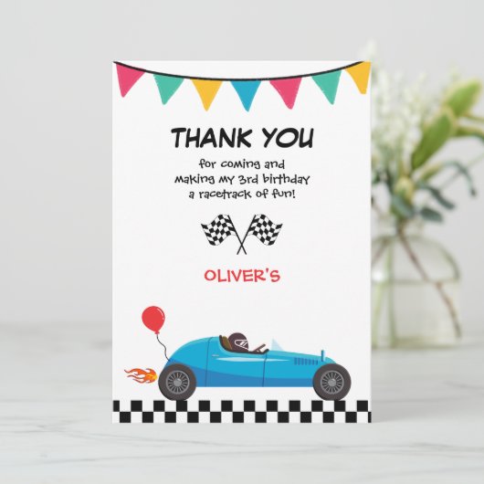 Autowederzijdse Kinderverjaardagsfeest Bedankt Jon (Staand voorkant)