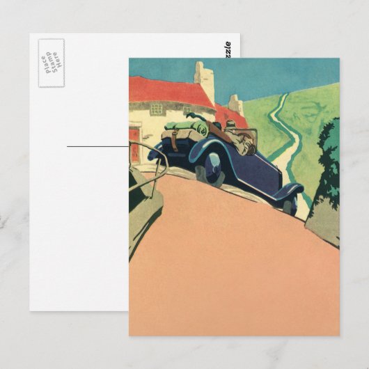  autowegvervoer met converteerbare motor in het la briefkaart (Voorkant / Achterkant)