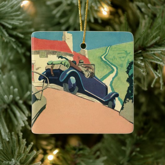  autowegvervoer met converteerbare motor in het la keramisch ornament (Boom)