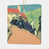  autowegvervoer met converteerbare motor in het la keramisch ornament (Links)