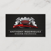 Autowerkplaats monteur | Rood sportief exotisch au Visitekaartje (Voorkant)