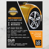 Autowiel, Automonteur & Reparaties Adverteren Flyer (Voorkant)