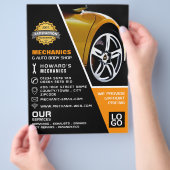 Autowiel, Automonteur & Reparaties Adverteren Flyer (Hand)