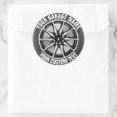 Autowiel voor reparatie van garages of autowrakken ronde sticker (Tas)