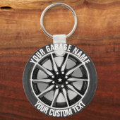 Autowiel voor reparatie van garages of autowrakken sleutelhanger (Voorkant)