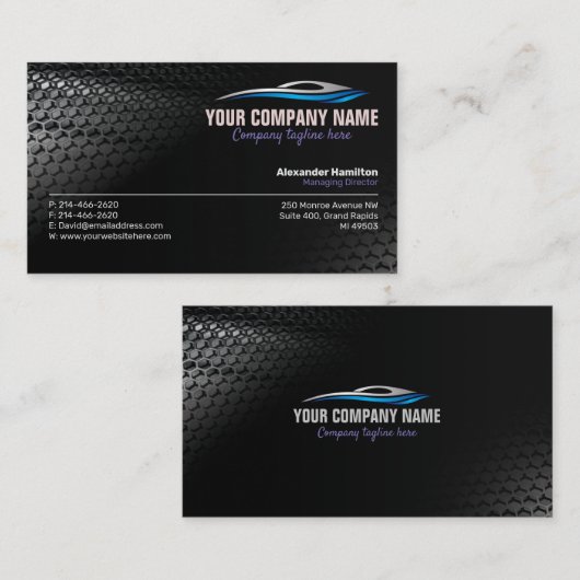 Autoworks, automatische reparatie, service en deal visitekaartje (Voorkant / Achterkant)