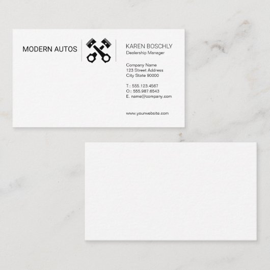 autowrak | Automatisch onderhoud | Zuigerpompen Visitekaartje (Voorkant / Achterkant)