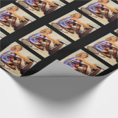  autowrak met pinupmeisje cadeaupapier (Hoek)