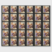  autowrak met pinupmeisje cadeaupapier (Vlak)