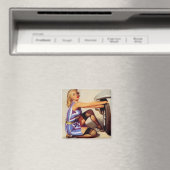  autowrak met pinupmeisje magneet (Insitu (Vaatwasser))