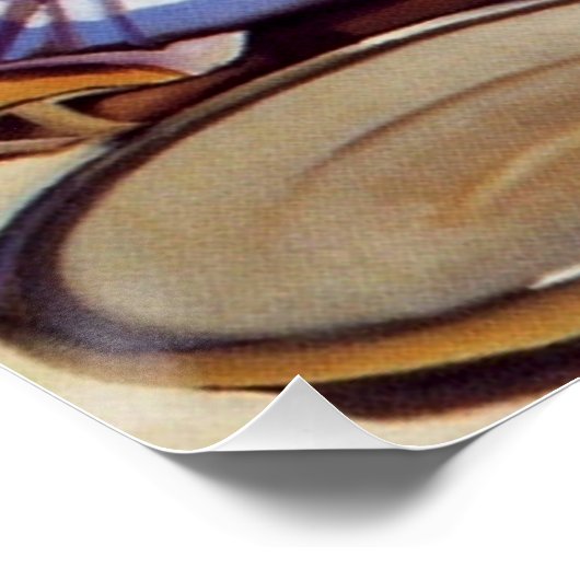 autowrak met pinupmeisje poster (Hoek)