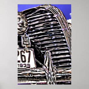 Autowrakken en koplichten poster