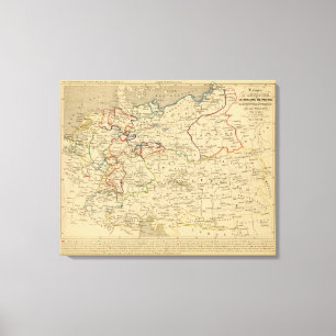 Autriche, Prusse, Confed Germanique, Pologne Canvas Afdruk