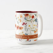 Autum Garden Floral Design Two Tone Coffee Mok (Voorkant rechts)