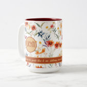 Autum Garden Floral Design Two Tone Coffee Mok (Voorkant links)