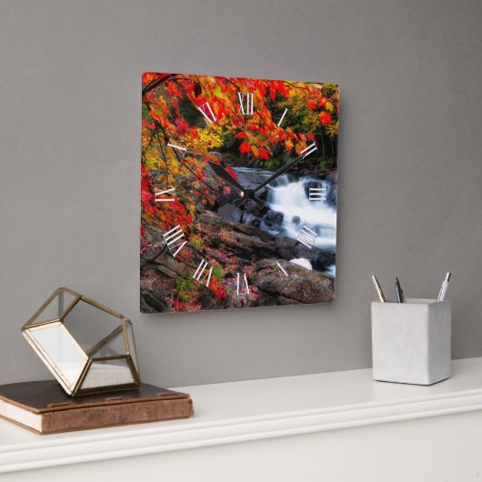 Autum Herfst Waterval Vierkante Klok (Kantoor)