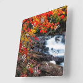 Autum Herfst Waterval Vierkante Klok (Hoek)