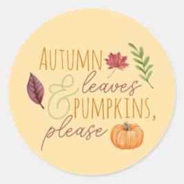 Autum Leave & Pumpkins, alstublieft Herfst Sticker