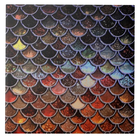 Autum Mermaid Waterverf Scales- Mermaidscales Tegeltje (Voorkant)