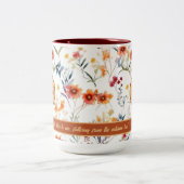Autum Monogram Floral Classic Font Coffee Mug Tweekleurige Koffiemok (Center)