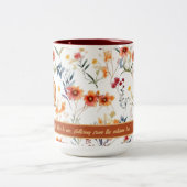 Autum Monogram Floral Design Two Tone Coffee Mok (Center)