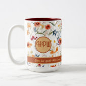 Autum Monogram Floral Design Two Tone Coffee Mok (Links)