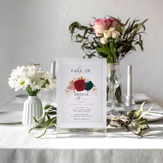 Autumanal Floral Herfst In Liefde Vrijgezellenfees Kaart