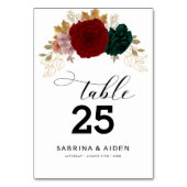 Autumanal Gold Bourgondië Emerald Greeny Floral Kaart (Achterkant)