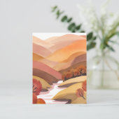 Autumn Abode | Fall Foliage Watercolor Landscape Briefkaart (Staand voorkant)