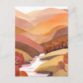 Autumn Abode | Fall Foliage Watercolor Landscape Briefkaart (Voorkant)
