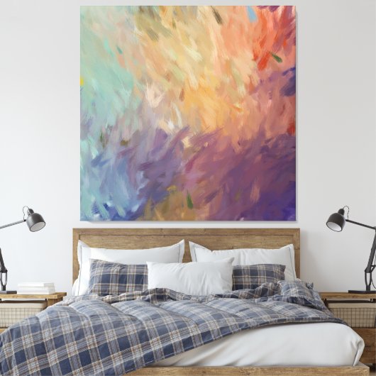 Autumn Abstract Brushstrokes Canvas Afdruk (Insitu (Slaapkamer))