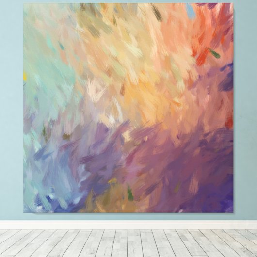 Autumn Abstract Brushstrokes Canvas Afdruk (Insitu (Houten vloer))