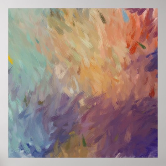 Autumn Abstract Brushstrokes Poster (Voorkant)