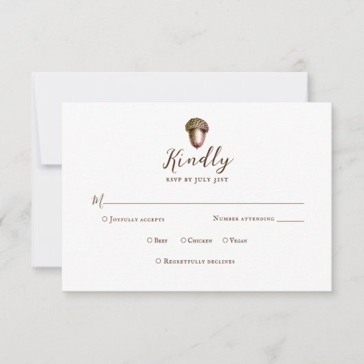 Autumn Acorn  RSVP Response Kaart (Voorkant)