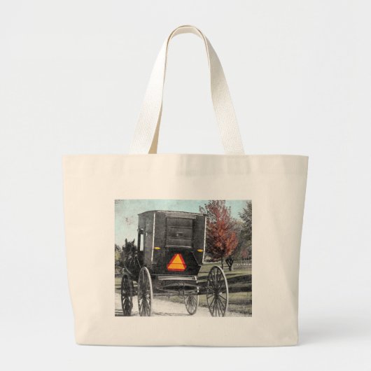 Autumn Amish Buggy Grote Tote Bag (Voorkant)