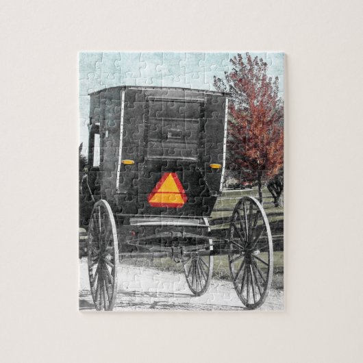 Autumn Amish Buggy Legpuzzel (Verticaal)